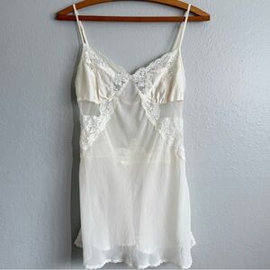 Vintage Victoria’s Secret Silk Lace Slip Dress Cream Y2K Coquette S